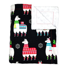 Load image into Gallery viewer, Blanket in ’Feliz Llamadad Black’