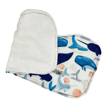 Load image into Gallery viewer, Burp Cloths in 'Whale Watch'