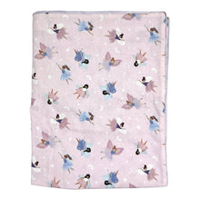 Load image into Gallery viewer, Pink blanket with fairies design.