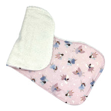 Load image into Gallery viewer, Folded fairy pattern burpcloth.