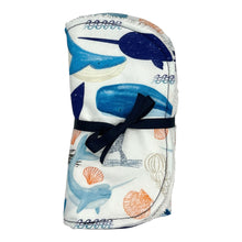 Load image into Gallery viewer, Burp Cloths in 'Whale Watch'
