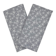 Load image into Gallery viewer, Two gray napkins with starfish pattern on a white background