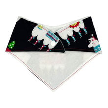 Load image into Gallery viewer, Bandana Bib in &#39;Feliz Llamadad Black&#39;
