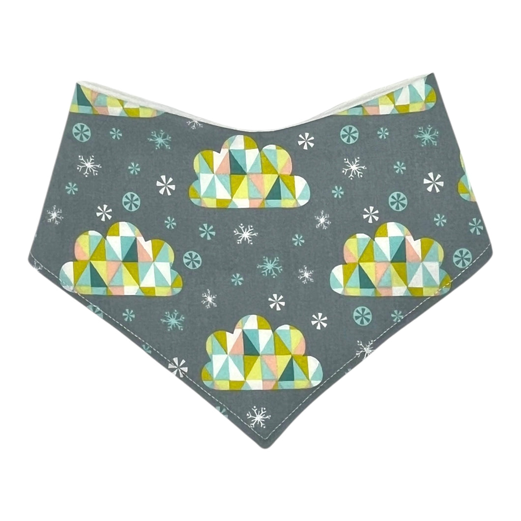 Bandana Bib in 'Snow Clouds'