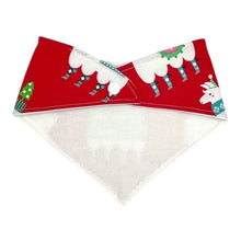 Load image into Gallery viewer, Bandana Bib in &#39;Feliz Llamadad Red&#39;
