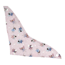 Load image into Gallery viewer, Baby bib with fairy pattern on a light pink background
