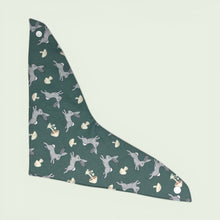 Load image into Gallery viewer, Baby bandana bib with rabbit and mushroom pattern on a teal background
