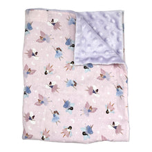 Load image into Gallery viewer, Pink blanket with fairies design.
