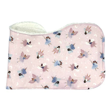 Load image into Gallery viewer, Folded fairy pattern burpcloth.
