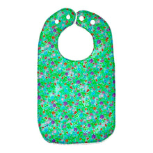 Load image into Gallery viewer, Floral patterned baby bib on a white background
