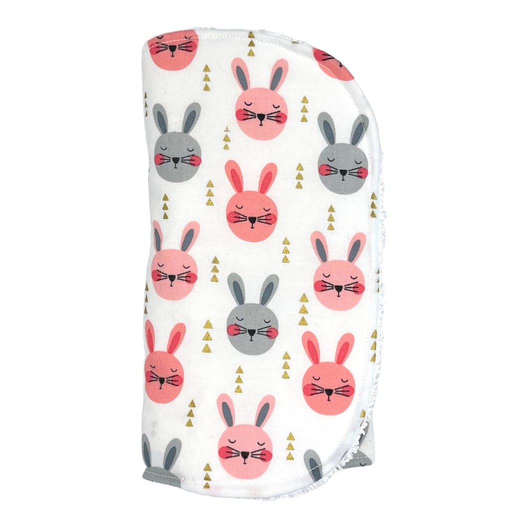 Burp Cloths in 'Bunny Hop in Pink'
