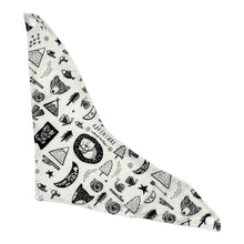 Load image into Gallery viewer, baby bandana bib in back &amp; white with fun nature design.
