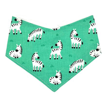 Load image into Gallery viewer, Bandana Bib in &quot;Mint Zebras&quot;

