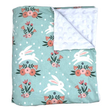 Load image into Gallery viewer, Blanket in &#39;Floral Bunnies’
