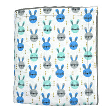Load image into Gallery viewer, Blanket in &#39;Bunny Hop in Blue&#39;

