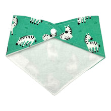 Load image into Gallery viewer, Bandana Bib in &quot;Mint Zebras&quot;

