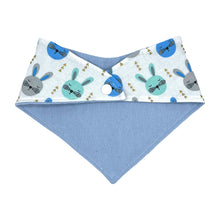 Load image into Gallery viewer, Bandana Bib in &quot;Bunny Hop in Blue&quot;
